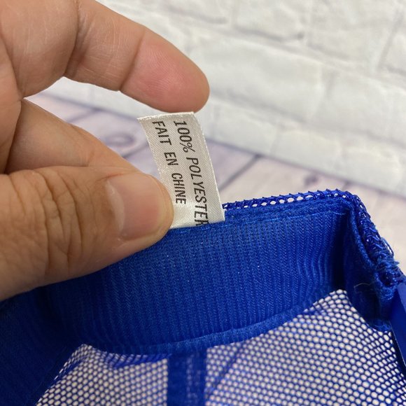 Vintage Hat Cap Snapback Blue Kirchner Construction GRADALL Trucker Mesh Rope - Picture 9 of 9